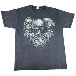 Fruit Of The Loom Shirt Mens Large Black Skeleton Graphic Tee Halloween